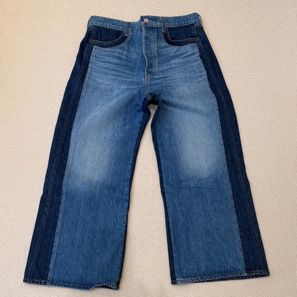 Veronica Beard High Rise Two-Tone Blue Jeans - Picture 1 of 3